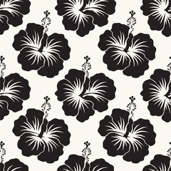 hibiscus flowers wallpaper, tropical leaves seamless pattern, grunge Hawaiian style vector, floral design, tropical floral pattern, Hawaiian hibiscus wallpaper, vector floral grunge.