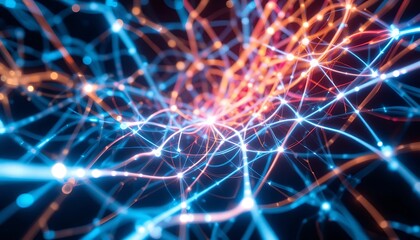 Fototapeta premium Abstract Network of Interconnected Luminous Filaments