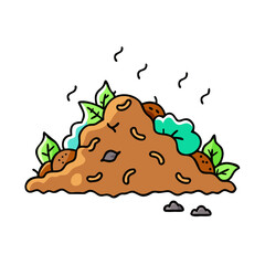 compost heap vector icon, compost heap vector illustration -simple illustration of compost heap, perfect for compost heap logos and icons and themed design 