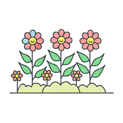 flower bed vector icon, flower bed vector illustration -simple illustration of flower bed, perfect for flower bed logos and icons and themed design 