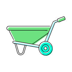 garden cart vector icon, garden cart vector illustration -simple illustration of garden cart, perfect for garden cart logos and icons and themed design 