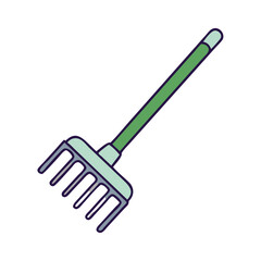 garden rake vector icon, garden rake vector illustration -simple illustration of garden rake, perfect for garden rake logos and icons and themed design 