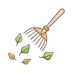 leaf rake vector icon, leaf rake vector illustration -simple illustration of leaf rake, perfect for leaf rake logos and icons and themed design 