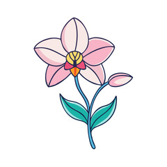 Fototapeta premium orchid flower vector icon, orchid flower vector illustration -simple illustration of orchid flower, perfect for orchid flower logos and icons and themed design 