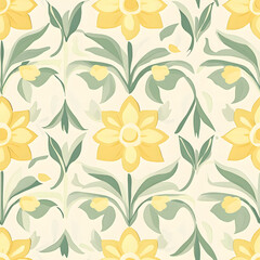 Creative Seamless Pattern 2D Doodle Floral Illustrations for wallpaper, card, tile.