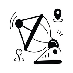 Satellite icon representing global mapping and GPS tracking.