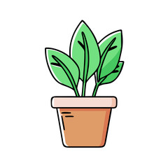 potted plant vector icon, potted plant vector illustration -simple illustration of potted plant, perfect for potted plant logos and icons and themed design 