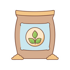 potting soil bag vector icon, potting soil bag vector illustration -simple illustration of potting soil bag, perfect for potting soil bag logos and icons and themed design 