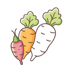 root vegetables vector icon, root vegetables vector illustration -simple illustration of root vegetables, perfect for root vegetables logos and icons and themed design 