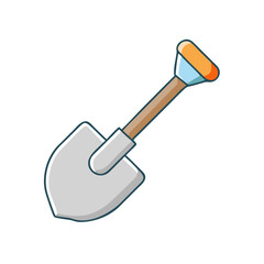 shovel vector icon, shovel vector illustration -simple illustration of shovel, perfect for shovel logos and icons and themed design 