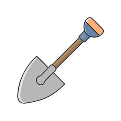 shovel vector icon, shovel vector illustration -simple illustration of shovel, perfect for shovel logos and icons and themed design 