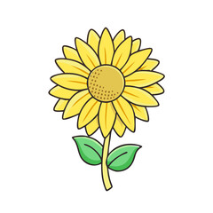sunflower vector icon, sunflower vector illustration -simple illustration of sunflower, perfect for sunflower logos and icons and themed design 