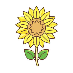 sunflower vector icon, sunflower vector illustration -simple illustration of sunflower, perfect for sunflower logos and icons and themed design 