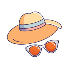 sunhat and sunglasses vector icon, sunhat and sunglasses vector illustration -simple illustration of sunhat and sunglasses, perfect for sunhat and sunglasses logos and icons and themed design 