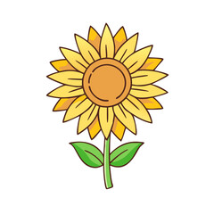 sunflower vector icon, sunflower vector illustration -simple illustration of sunflower, perfect for sunflower logos and icons and themed design 