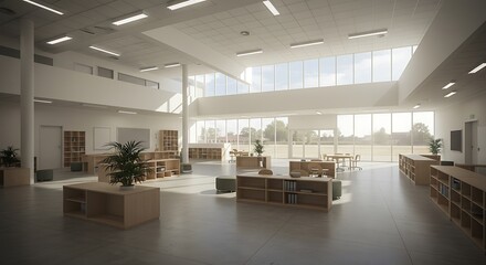 Fototapeta premium empty School hall and corridor interior