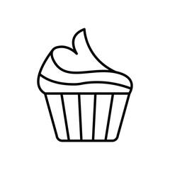 Cupcake icon logo sign set vector outline