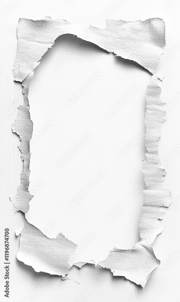 Poster creative space with torn paper frame ideal for mock up and text placement in minimalistic style. gen
