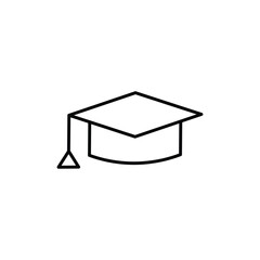 Graduation cap icon logo sign set vector outline