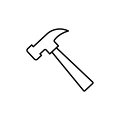 Hammer icon logo sign set vector outline