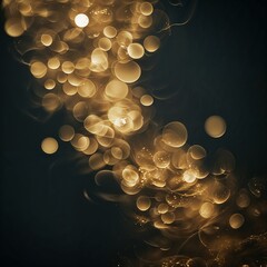 Blurred golden bokeh on black background