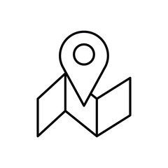 Map icon logo sign set vector outline
