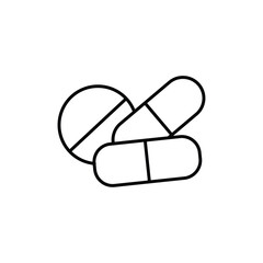Pills icon logo sign set vector outline
