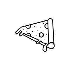 Pizza icon logo sign set vector outline