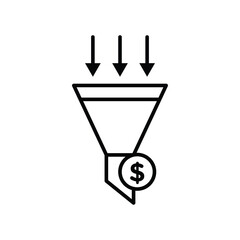Sales funnel icon logo sign set vector outline