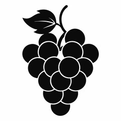 Black Grapes Silhouette Vector Art