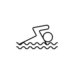 Swimming icon logo sign set vector outline