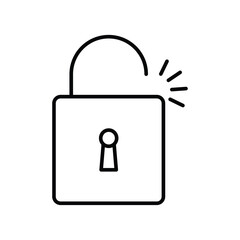 Unlock icon logo sign set vector outline