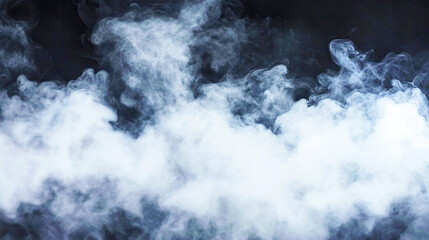 Obraz premium 黒背景に浮かぶ白いミスト