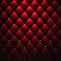 Naklejka premium Textured red wall with diamond pattern and subtle lighting creating a modern ambiance in a stylish interior setting. Generative AI