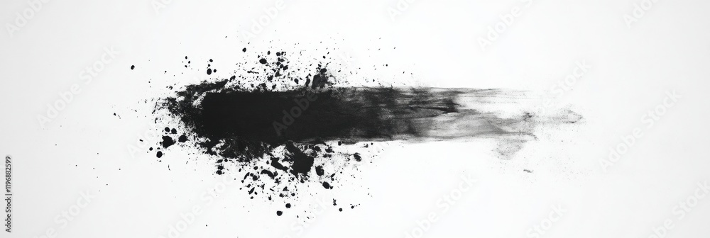 Leinwandbilder Black ink splash creating an empty space suitable for adding text or graphics in a clear design. Generative AI