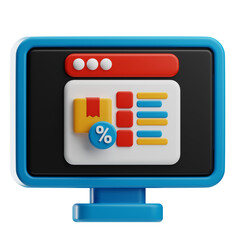 Colorful 3D Monitor with Sale Interface