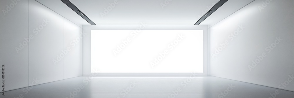 Fototapete spacious empty room with bright white walls and ample copy space for text presentation. generative a