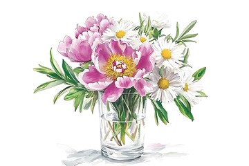 Fototapeta premium Delicate Floral Arrangement in Vase