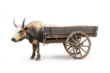 Fototapeta premium ox cart isolated on white background