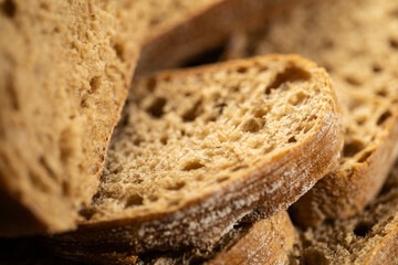 Close-Up of Artisan Wholegrain Bread Slices