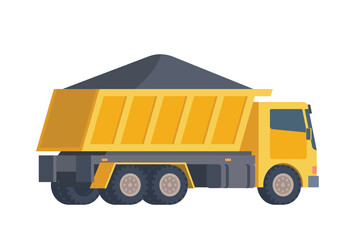 Coal Truck Illustration. Editable Vector for Easy Customization