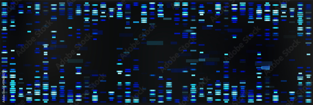 Wall mural dna sequence map with genetic data pattern. abstract chromosome visualization for medical test and a