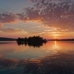 Sunset sky and river