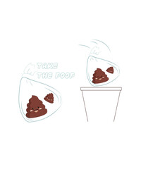 vector illustration clean up after the dog. Poop vector on a white background. Flat illustration throw away the poo after the dog