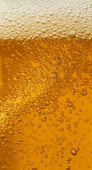 Lager beer foam and bubbles. realistic background
