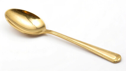 golden spoon isolated on white