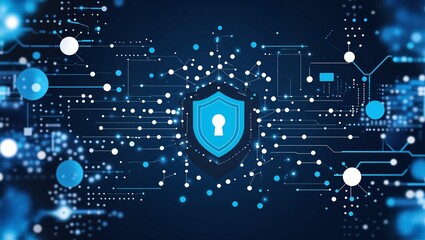 Abstract Concepts of Cybersecurity Technology with Digital Locks, Network Protection, and Virtual Threat Detection