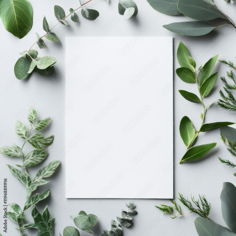 Fototapete blank space surrounded by fresh greenery for design mockup and text placement. generative ai