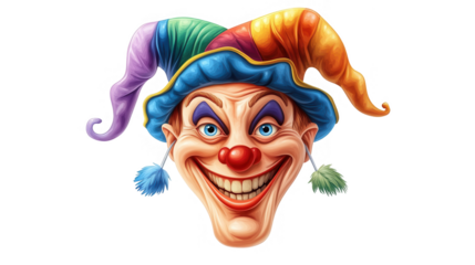 April Fools’ Day PNG Illustration of a Jester Hat, transparent background, isolated on white, PNG file