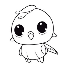 Obraz premium Coloring book for children baby Toucan kawai vector illustration isolated on a white background.